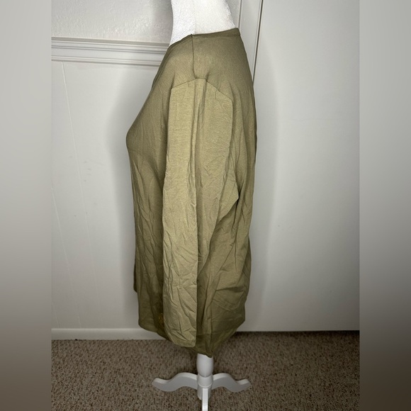 Michael Kors olive Green Relaxed 3/4 Sleeve Blouse size 1X - Picture 3 of 8